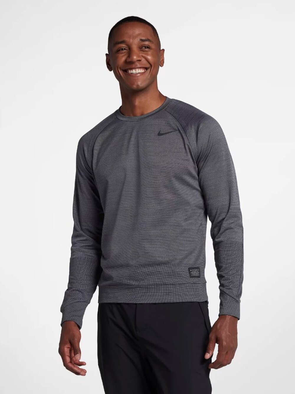 Nike Men's Dark Gray Dri-FIT Long-Sleeve Golf Crew Neck Sweatshirt Size L